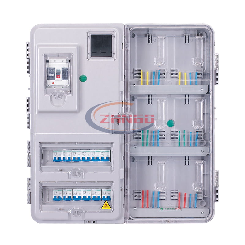 左右結(jié)構(gòu)單相六表位插卡式電表箱