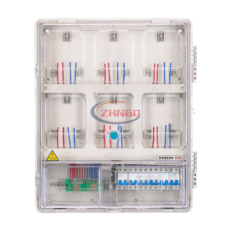 上下結(jié)構(gòu)單相六表位機械式電表箱